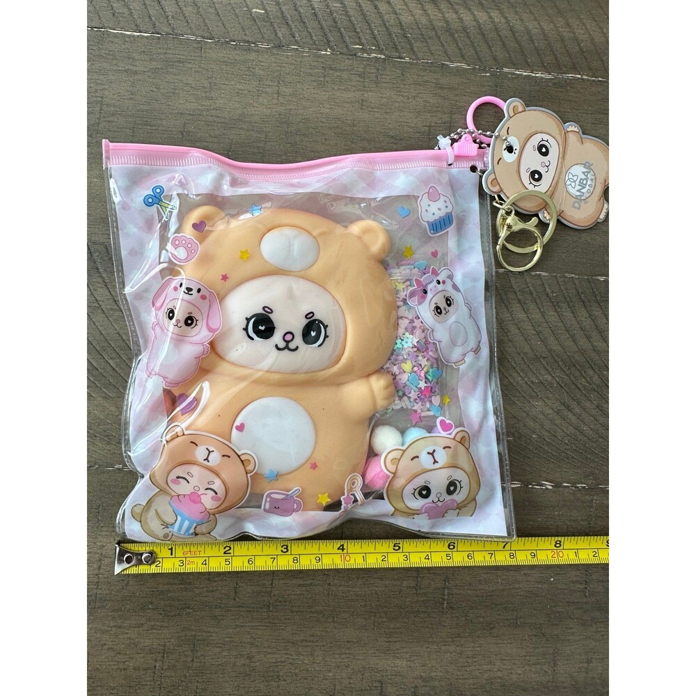 NEW Kawaii Bear Squishy Keychain Bag Charm Cute Monster Sensory Fidget Toy